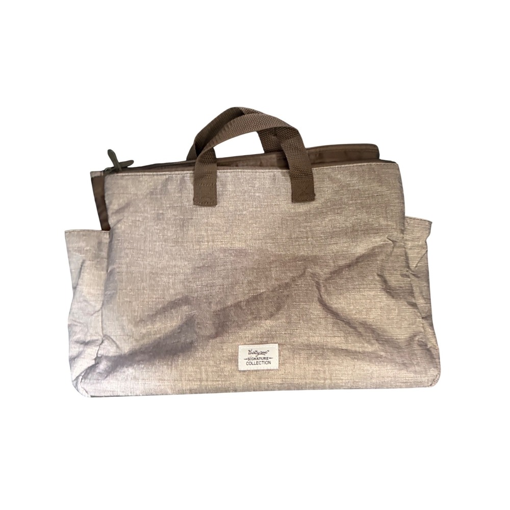 Thirty-One Signature Collection Tote Bag Womens Taupe Excellent Zippered Pocket